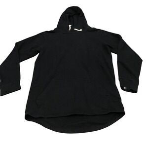 Feature Hoodie Mens Large Black High Low Curved Hem Made in Canada 100% Cotton